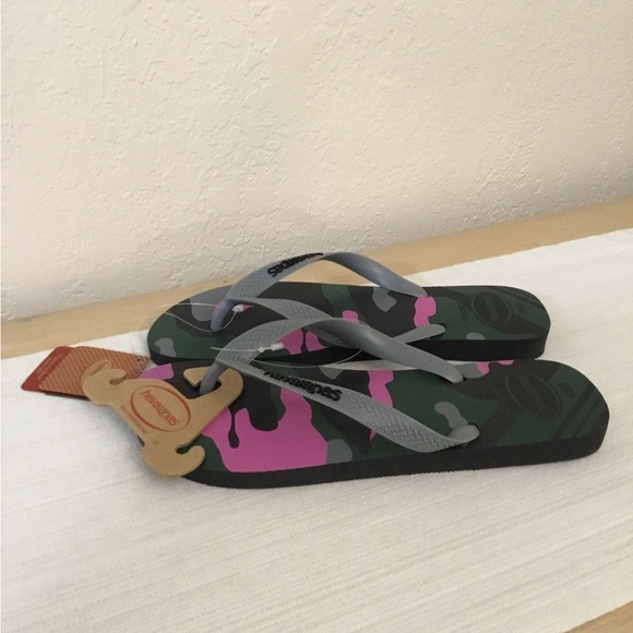 HAVAIANAS CAMO FLIP FLOPS BLACK TOP size 9/10 EUR 43/44 - Picture 3 of 5
